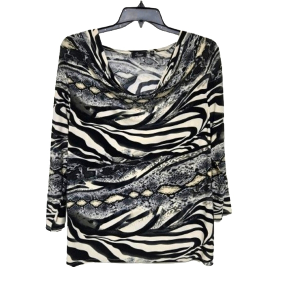 Strazzi Tops - STRAZZI Animal Print Blouse Women's Size 1X Silky Lightweight 3/4 Sleeve
